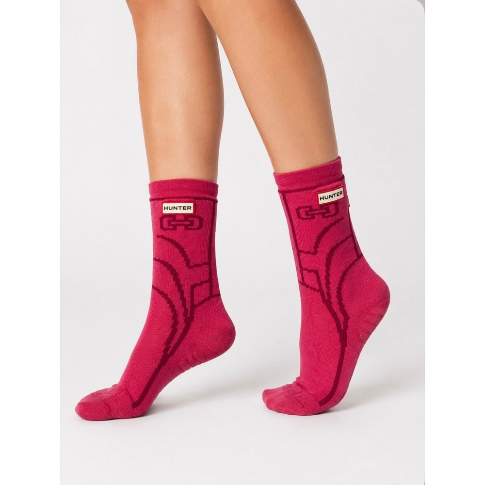 Hunter Original Boot Slipper Socks Women's LargeBright Pink Thick Warm Cozy NWT